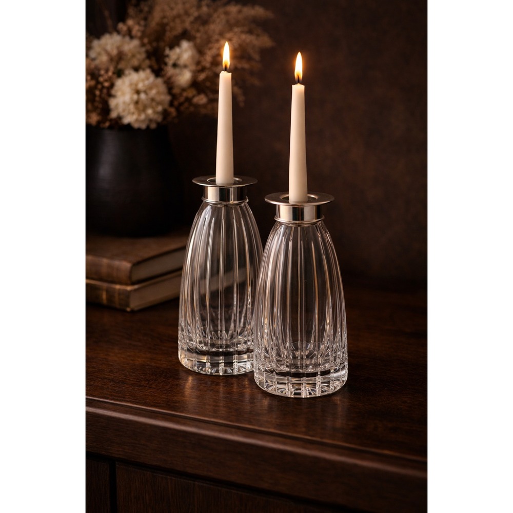 Atlantis Fantasy(Cut) Light Candles Stick Set of 2 Discontinued Rare Portugal